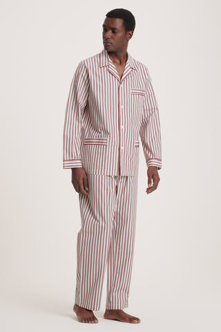 Luxury Two-Ply Cotton Pajama Set – Multicolor Stripe