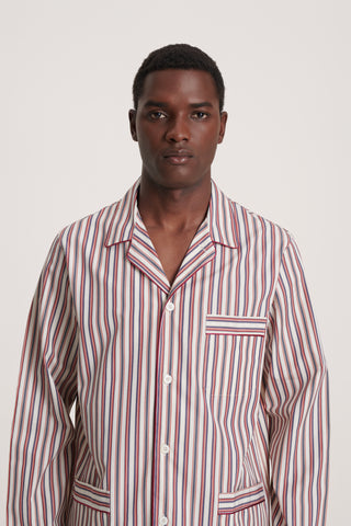 Luxury Two-Ply Cotton Pajama Set – Multicolor Stripe