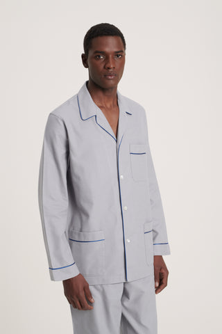 Premium Cotton Flannel Pajama Set - Quiet Gray