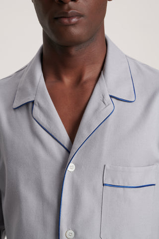 Premium Cotton Flannel Pajama Set - Quiet Gray