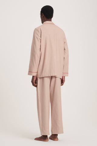 Premium Cotton Flannel Pajama Set - Sand