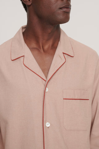 Premium Cotton Flannel Pajama Set - Sand