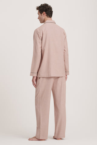 Cotton Flannel Pajama Set - Baby Houndstooth - Taupe