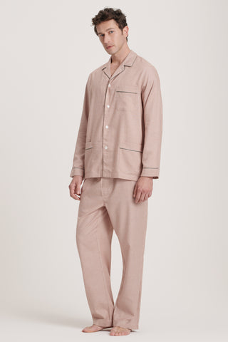 Cotton Flannel Pajama Set - Baby Houndstooth - Taupe