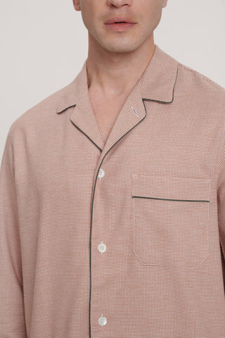 Cotton Flannel Pajama Set - Baby Houndstooth - Taupe