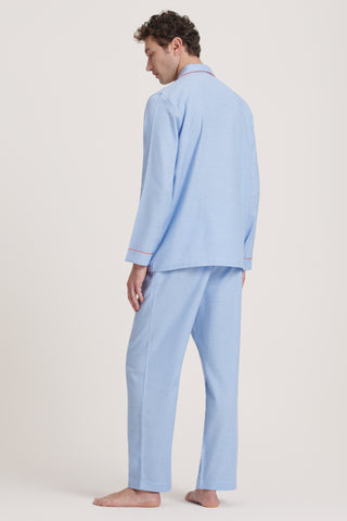 Cotton Flannel Pajama Set - Baby Houndstooth - Sky