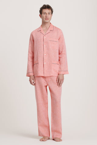 Pure Linen Pajama Set - Tangerine