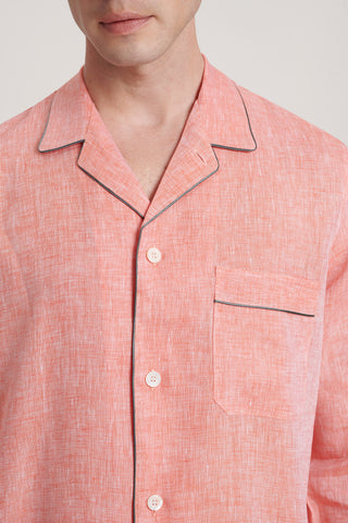 Pure Linen Pajama Set - Tangerine