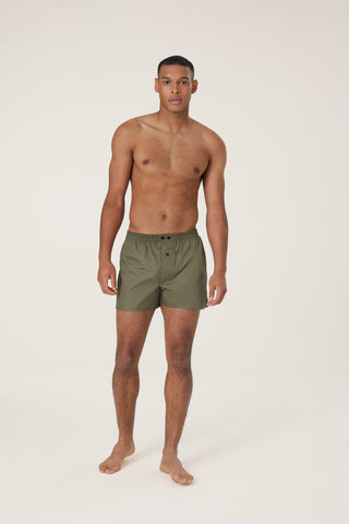 Cotton Boxers - Olive Green