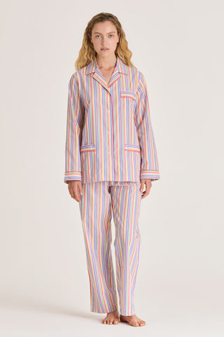 Fine Cotton Pajama Set - Striped - Multicolor
