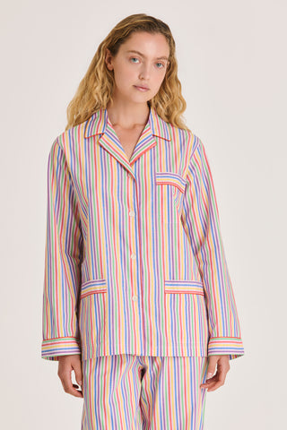 Fine Cotton Pajama Set - Striped - Multicolor