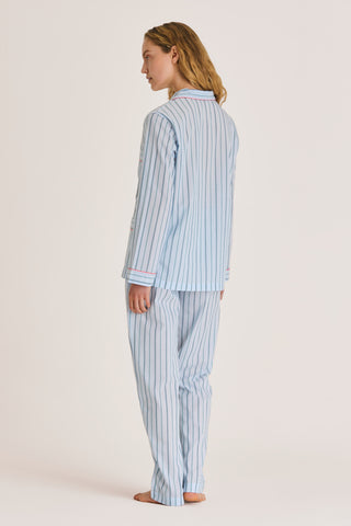 Ultra-Light Cotton Pajama Set - Pinstriped - Pastel Blue