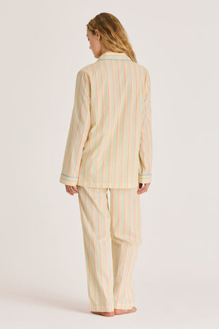 Ultra-Light Cotton Pajama Set - Pinstriped - Baby Yellow