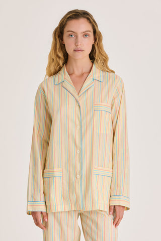 Ultra-Light Cotton Pajama Set - Pinstriped - Baby Yellow