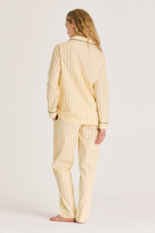 Fine Cotton Pajama Set - Pinstriped - Baby Yellow