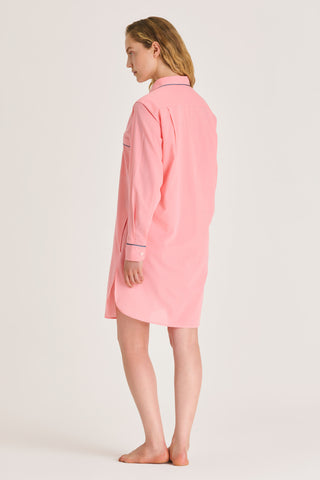 Ultra-Light Cotton Button Down Nightshirt - Coral Peach