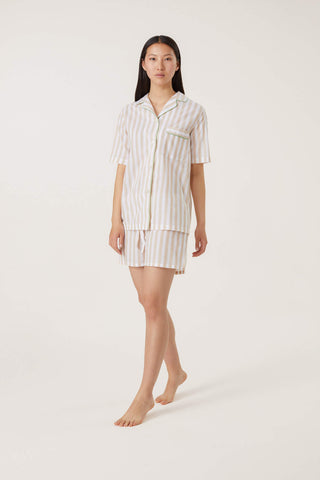 Striped Cotton Voile Short Pajama Set