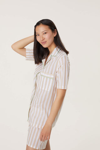 Striped Cotton Voile Short Pajama Set