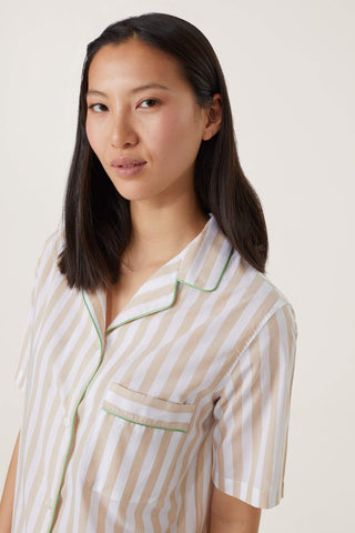 Striped Cotton Voile Short Pajama Set