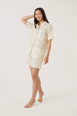 Striped Cotton Voile Short Pajama Set