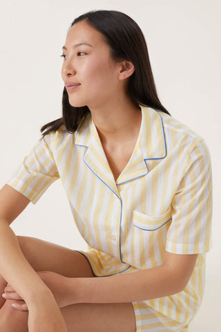 Striped Cotton Voile Short Pajama Set