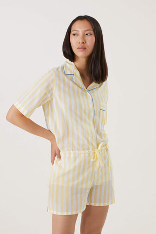 Striped Cotton Voile Short Pajama Set