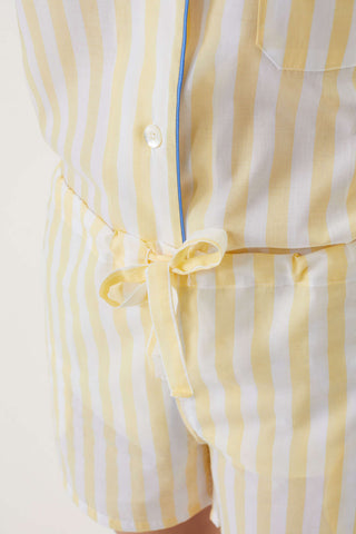 Striped Cotton Voile Short Pajama Set
