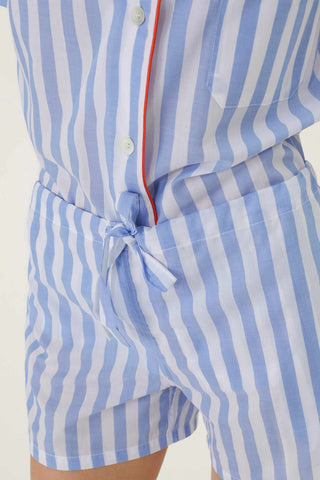 Striped Cotton Voile Short Pajama Set