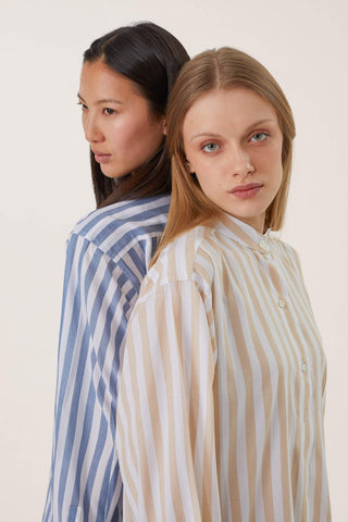 Ultra-Light Cotton Nightshirt - Striped - Beige