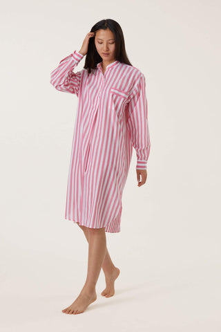 Ultra-Light Cotton Nightshirt - Striped - Rose