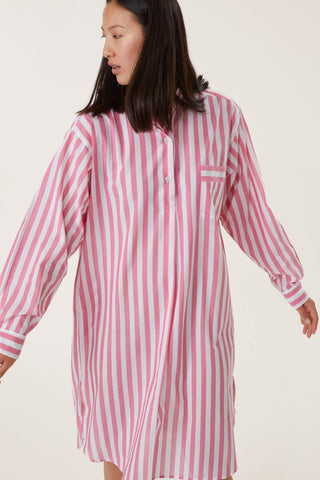 Ultra-Light Cotton Nightshirt - Striped - Rose