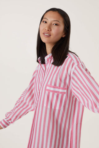 Ultra-Light Cotton Nightshirt - Striped - Rose