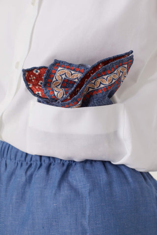Pure Linen Bermuda Shorts - Steel Blue