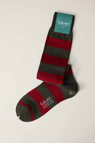 Striped Merino Wool Socks - Over-the-Calf