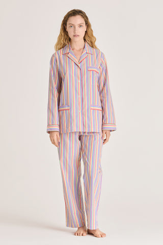 Fine Cotton Pajama Set - Striped - Multicolor