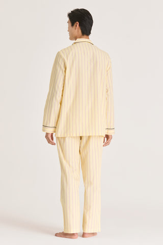 Fine Cotton Pajama Set - Pinstriped - Baby Yellow