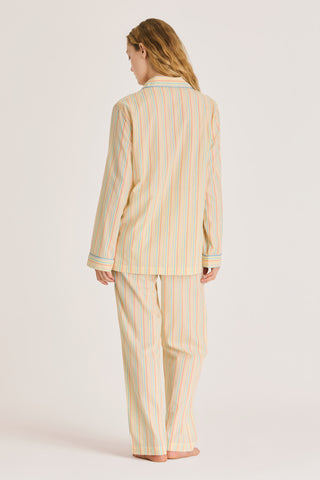 Ultra-Light Cotton Pajama Set - Pinstriped - Baby Yellow