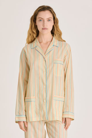 Ultra-Light Cotton Pajama Set - Pinstriped - Baby Yellow