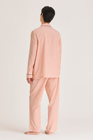 Ultra-Light Cotton Pajama Set - Striped - Peach and Rose