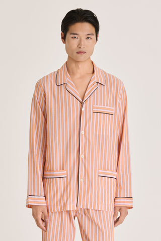 Ultra-Light Cotton Pajama Set - Striped - Peach and Rose