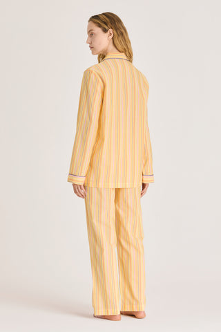 Ultra-Light Cotton Pajama Set - Striped - Saffron