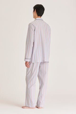 Ultra-Light Cotton Pajama Set - Pinstriped - Quiet Gray