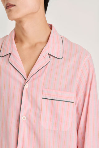 Ultra-Light Cotton Pajama Set - Striped - Peach