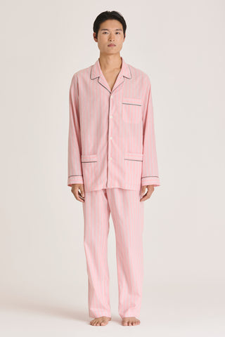 Ultra-Light Cotton Pajama Set - Striped - Peach