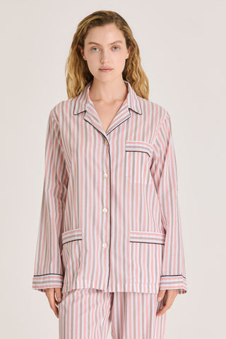 Ultra-Light Cotton Pajama Set - Striped - Peach and Rose