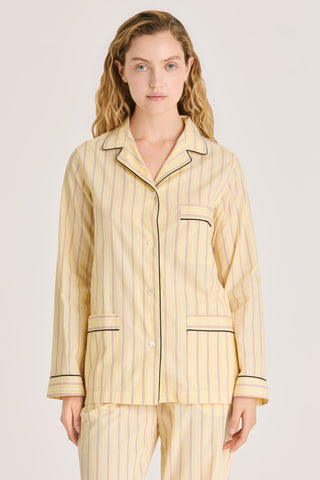 Fine Cotton Pajama Set - Pinstriped - Baby Yellow