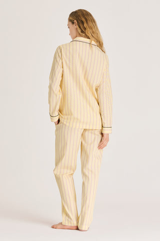 Fine Cotton Pajama Set - Pinstriped - Baby Yellow