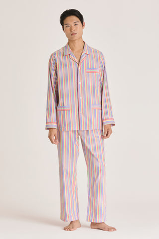 Fine Cotton Pajama Set - Striped - Multicolor