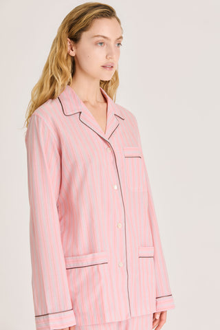 Ultra-Light Cotton Pajama Set - Striped - Peach