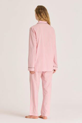Ultra-Light Cotton Pajama Set - Striped - Peach